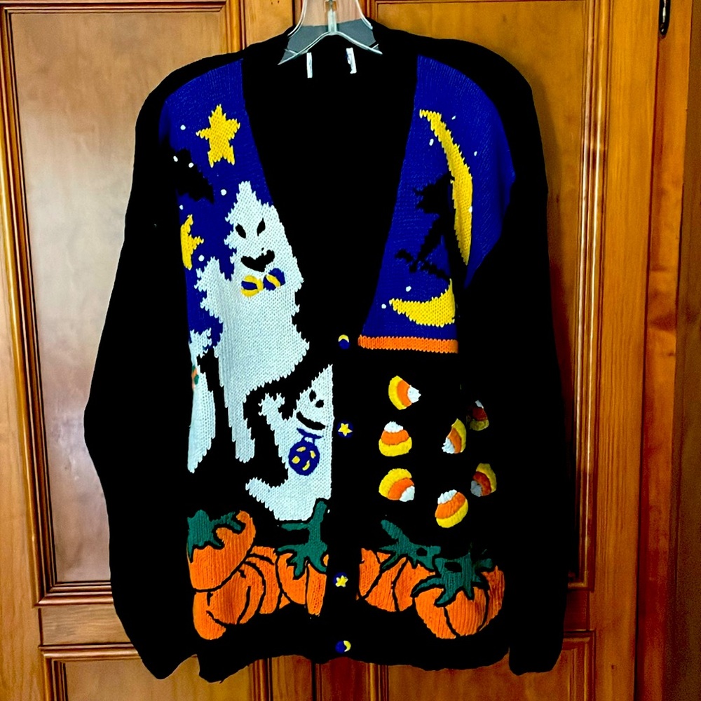 Fun Halloween Cardigan Sweater Sz 1X